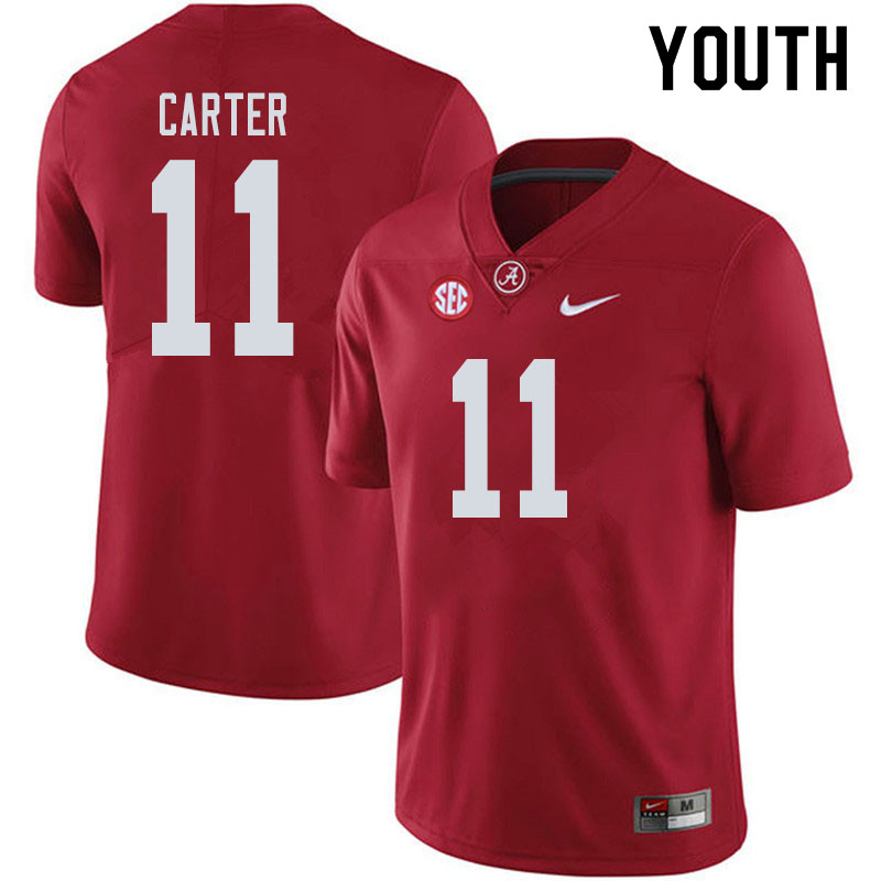 Youth #11 Scooby Carter Alabama Crimson Tide College Football Jerseys Sale-Crimson